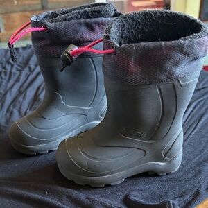 Kamik Black Boots with Pink Drawstring